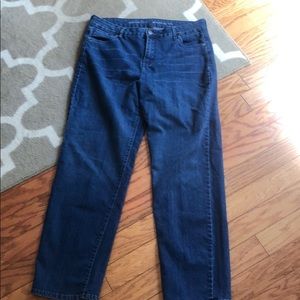 avenue denim straight leg jeans